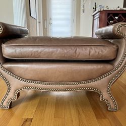 Century Leather Ottoman & Extra Seating