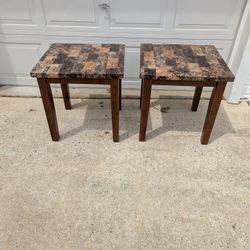 Marble Design End Tables 
