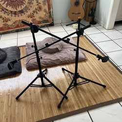 Two Multi-Arm Microphone Stands