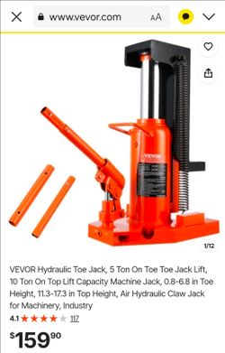 VEVOR Hydraulic Toe Jack 5/10 Ton