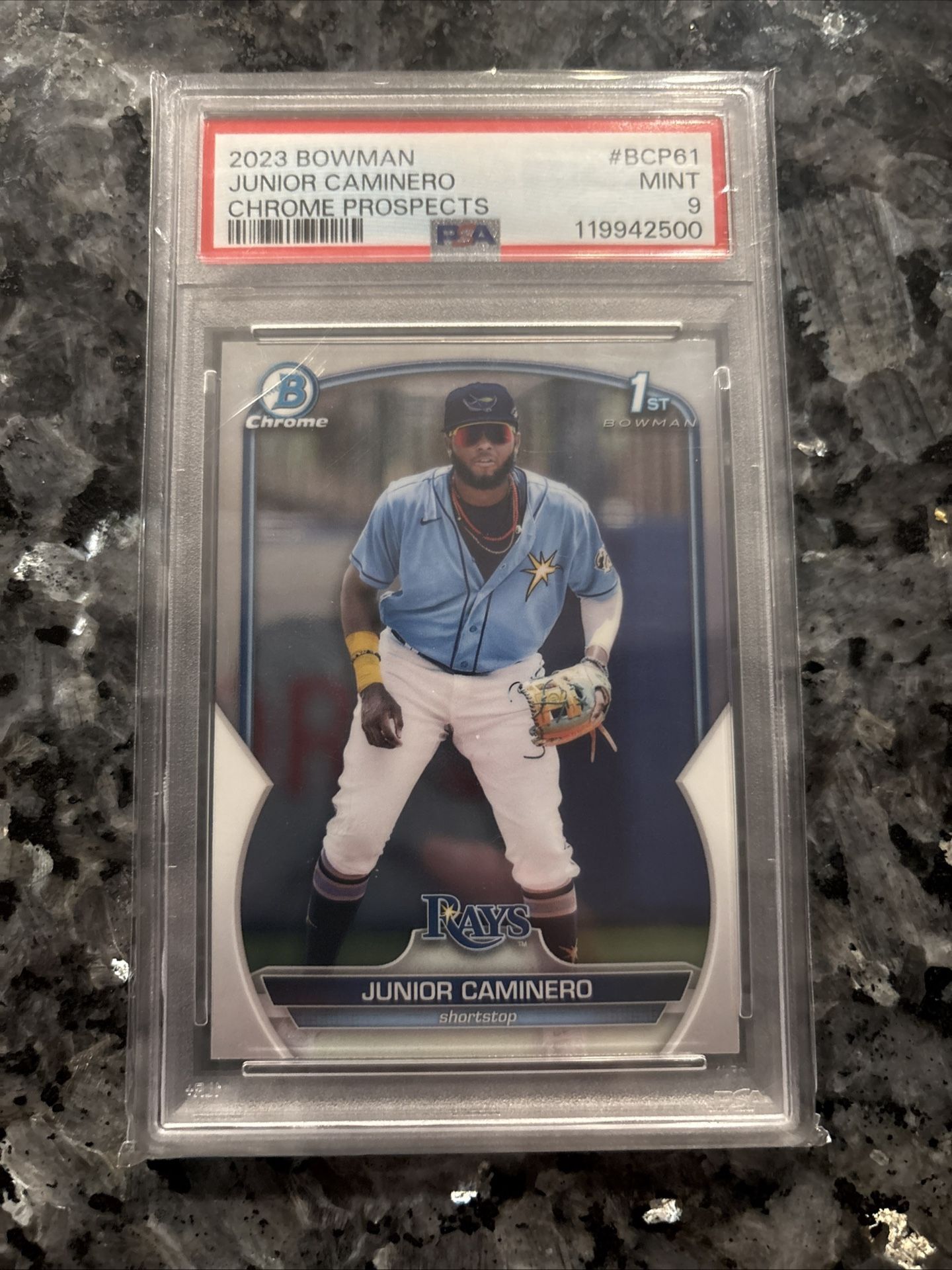 Junior Caminero Bowman Chrome Prospects First Psa Nine 2023