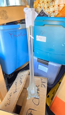24" Clear Glass Eiffel Tower Vase (Set of 12)