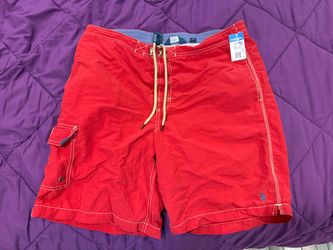 Polo Ralph Lauren Red Men’s Swim Board Shorts with Contrast Stitching. Size Large.