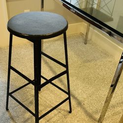 Vintage Black Metal Drafting Stool