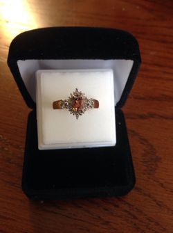 Champagne Garnet 10k gold ring