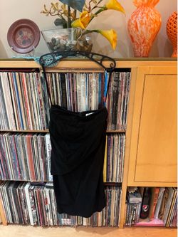 PRICE DROP: NWOT LINDA ALLARD/ELLEN TRACY,4,BLACK LAMBSKIN SUEDE/DRAPE skirt