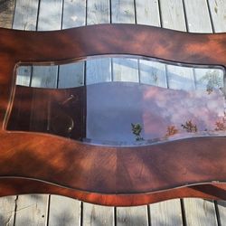 Coffee Table with Glass Insert, Cherry With Detail,Great Condition 
