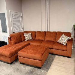 New Ashley Aviemore Sectional With Ottoman