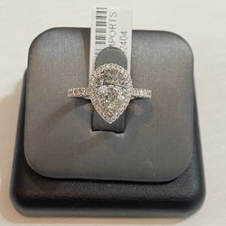 14K Pear Shape Lab Diamond Ring 2.55 Ct tw