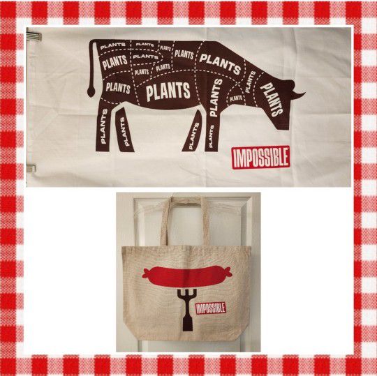 NWOT Impossible Foods Dish Towel and Tote Bag