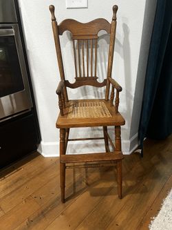 Vintage Or Antique Wooden High Chair