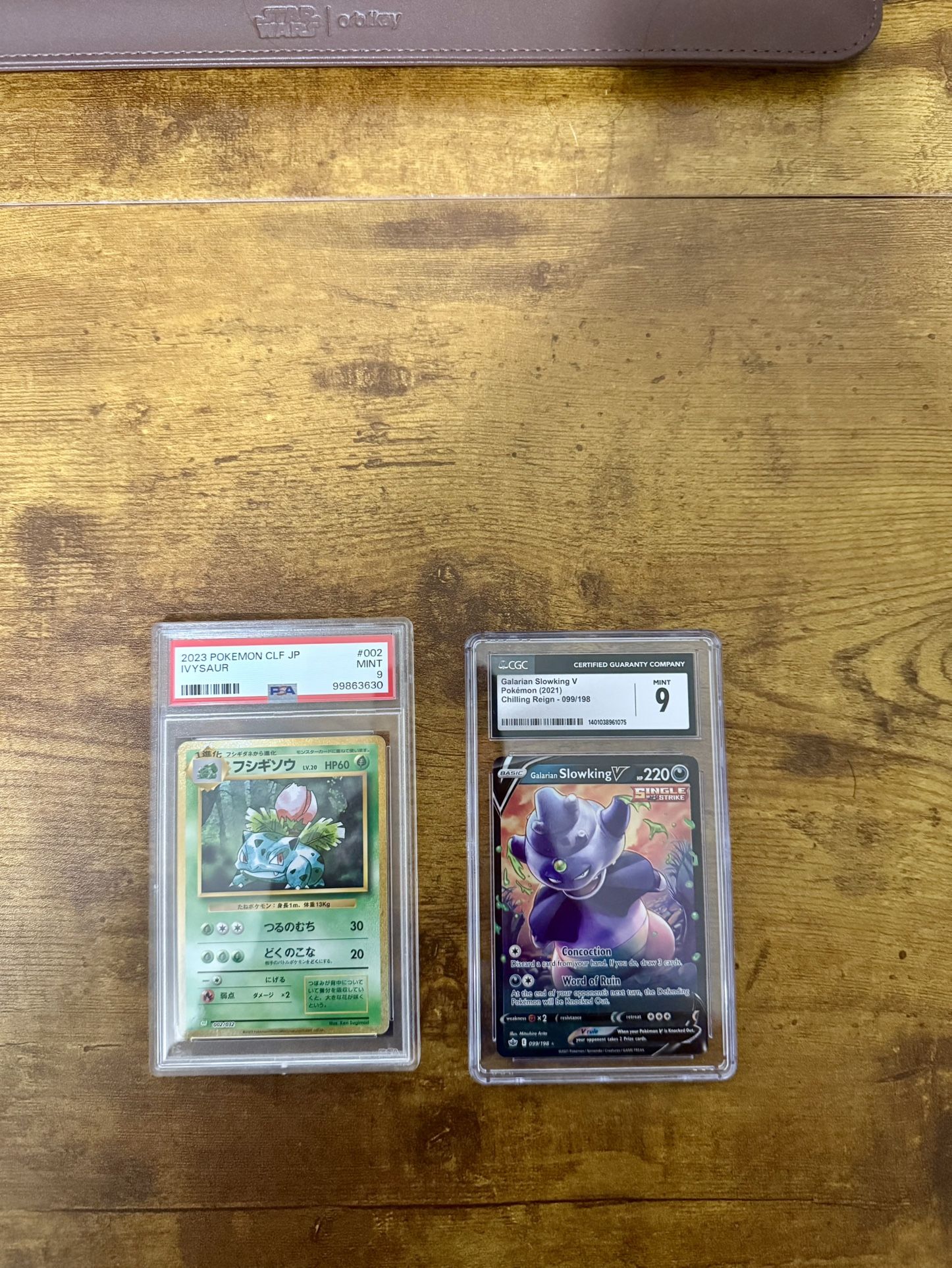 Pokemon graded slabs (ivysaur, slowking v)