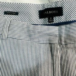 Talbots Signature Crop Striped Searsucker Pants Size 12