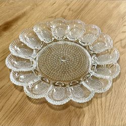 💎 $20-Vintage Indiana Hobnail Glass Clear Deviled Egg Plate/Tray Platter 💎