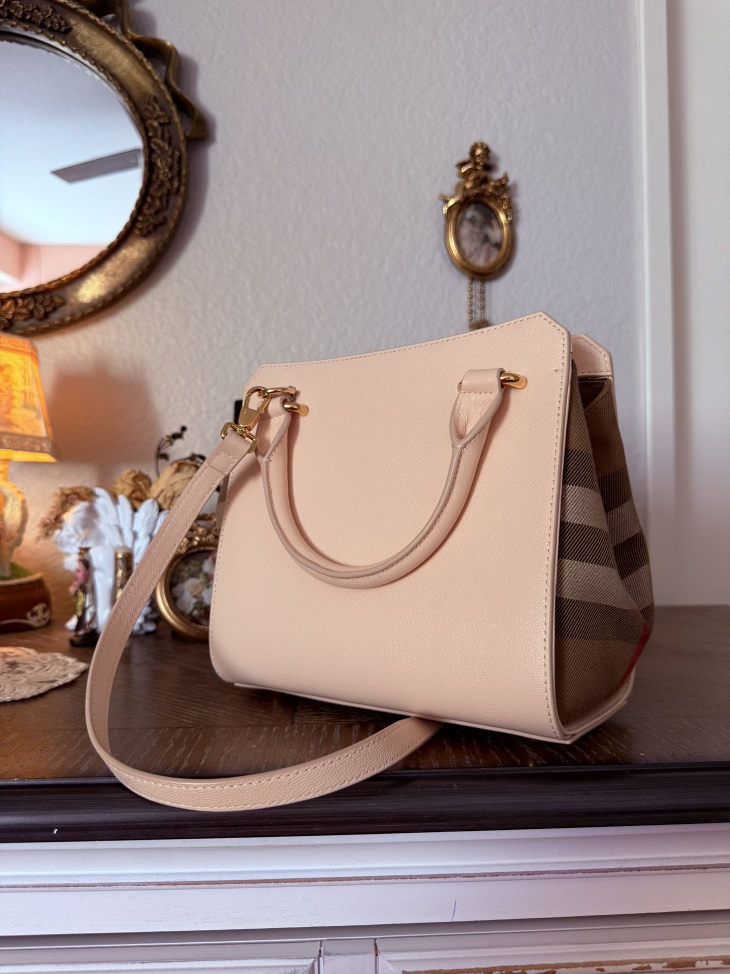 Burberry Handbag (pink/ Brown) Medium Bag