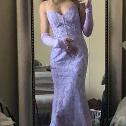 Lilac Prom Dress W/gloves