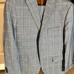 Kilburne & Finch Plaid Suit - 40S/34W/28L