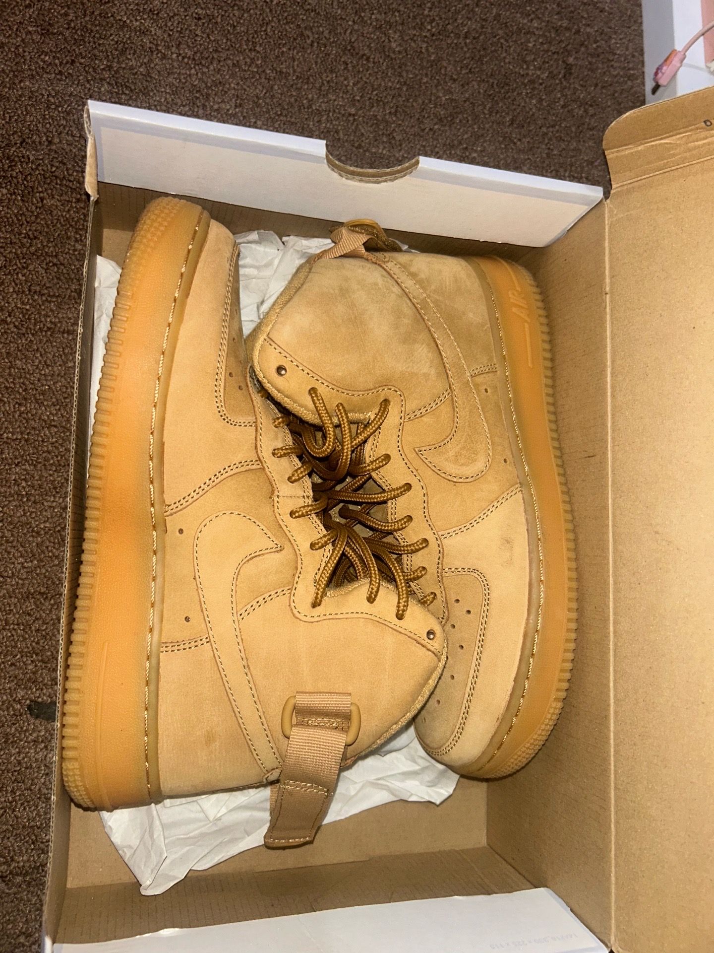 Nike Wheat Tan High Top AF1