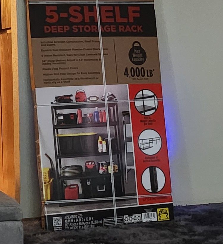 5 Shelf Deep Storage Rack