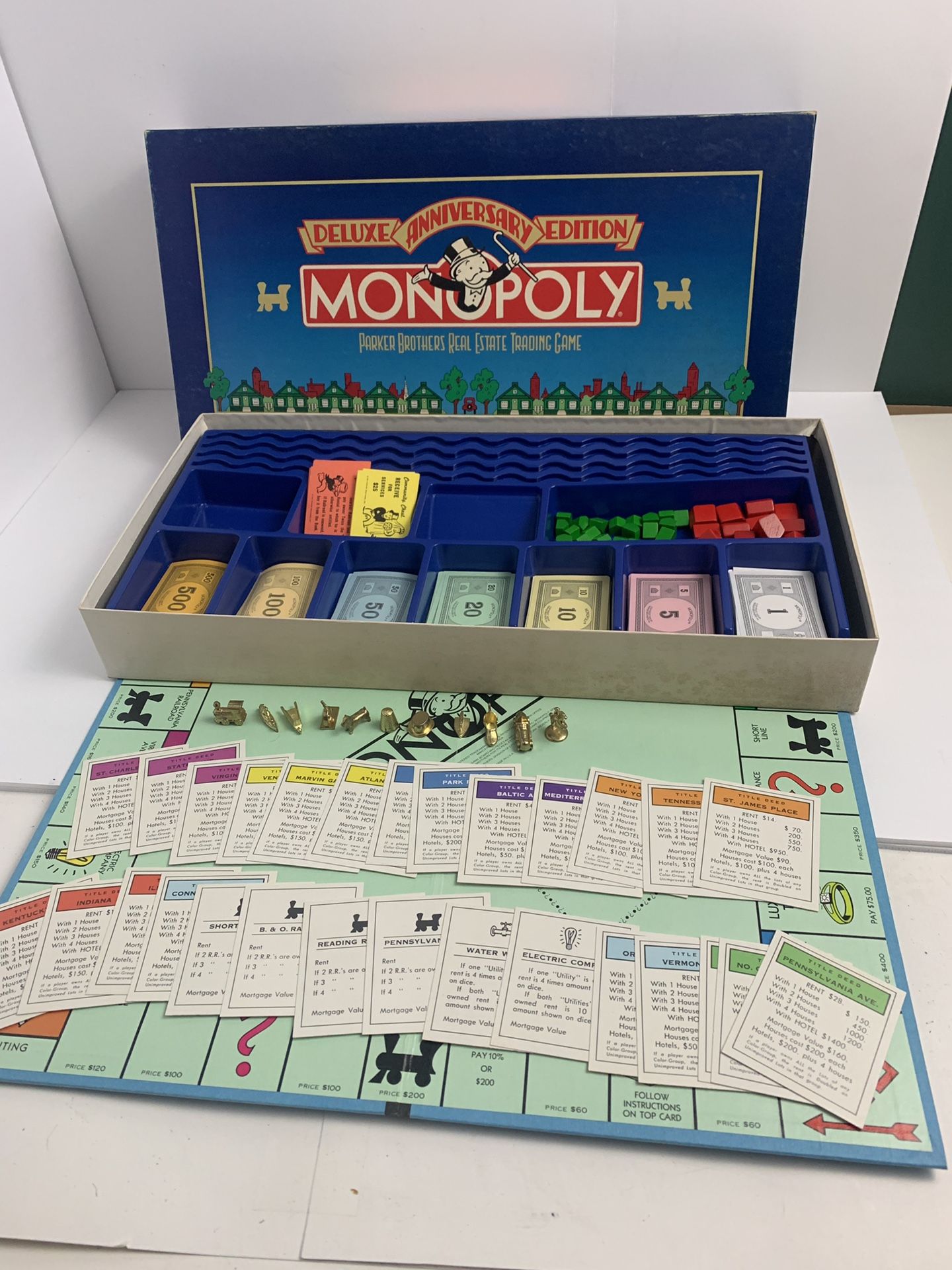 1985 MONOPOLY DELUXE ANNIVERSARY EDITION Board Game Parker Brothers 50 Yrs