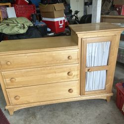  Wood Dresser With Side Cabinet