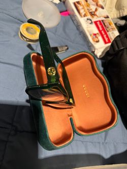 Gucci Green Glitter Acetate Sunglasses