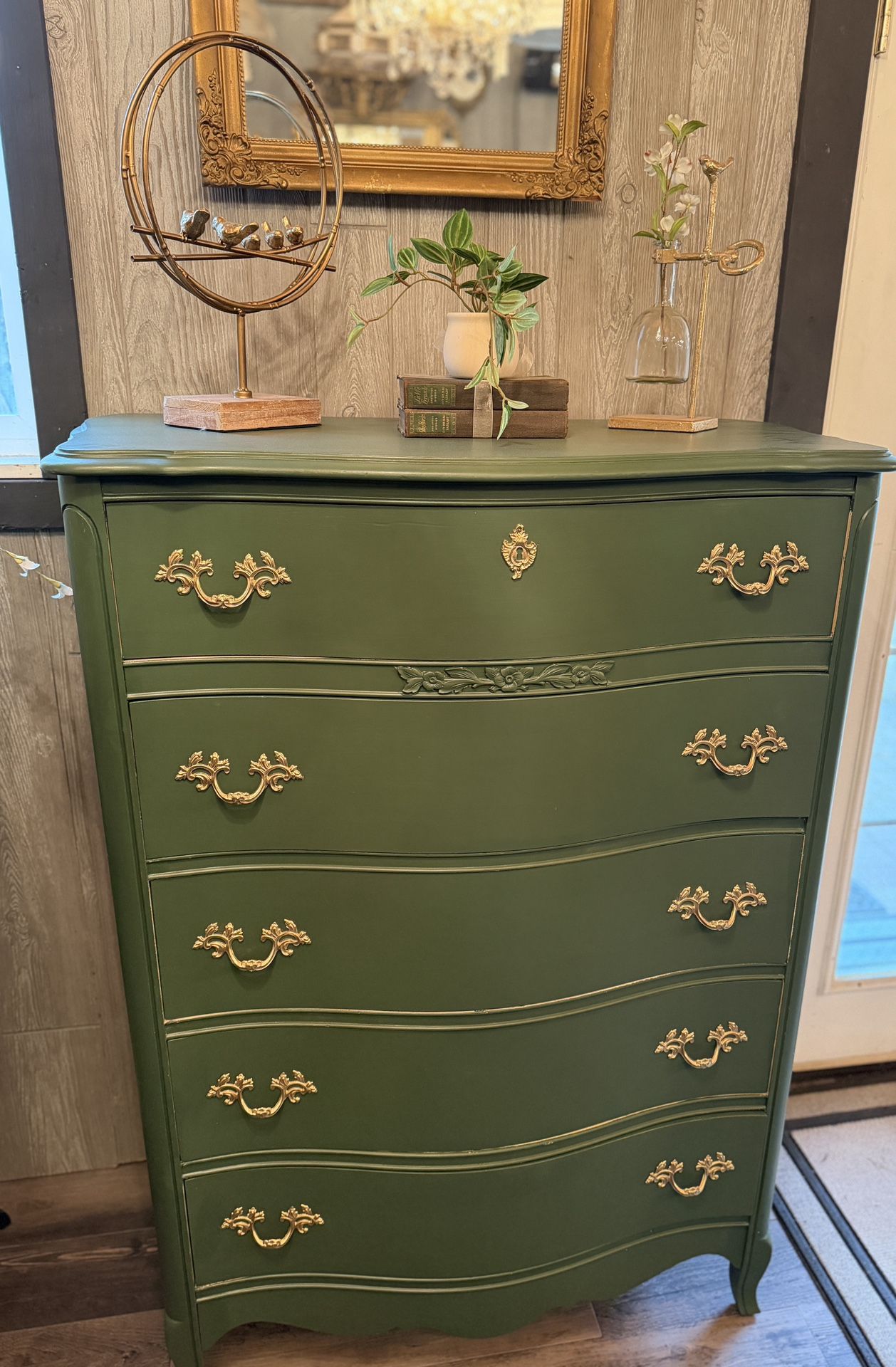 Gorgeous Green & Gold French Dresser 