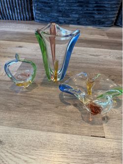 Vintage Frantisek Zemek Glass Vase