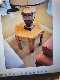 Corner End Table oak