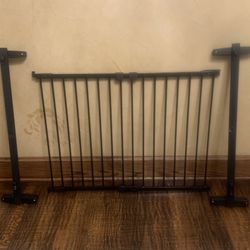 Adjustable, Black, Indoor, Staircase Gate