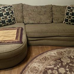 Couch Light Brown Fabric Comes With The Pillows