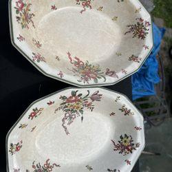 (2) Royal Daulton Vintage Bowls . Larger One Has Crack All For One Price