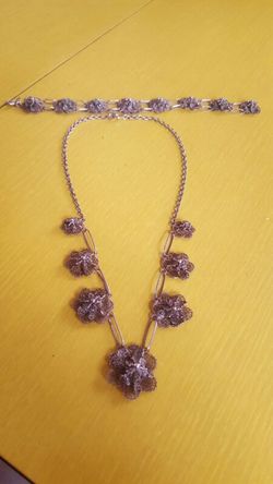 Vintage sterling necklace&bracelet