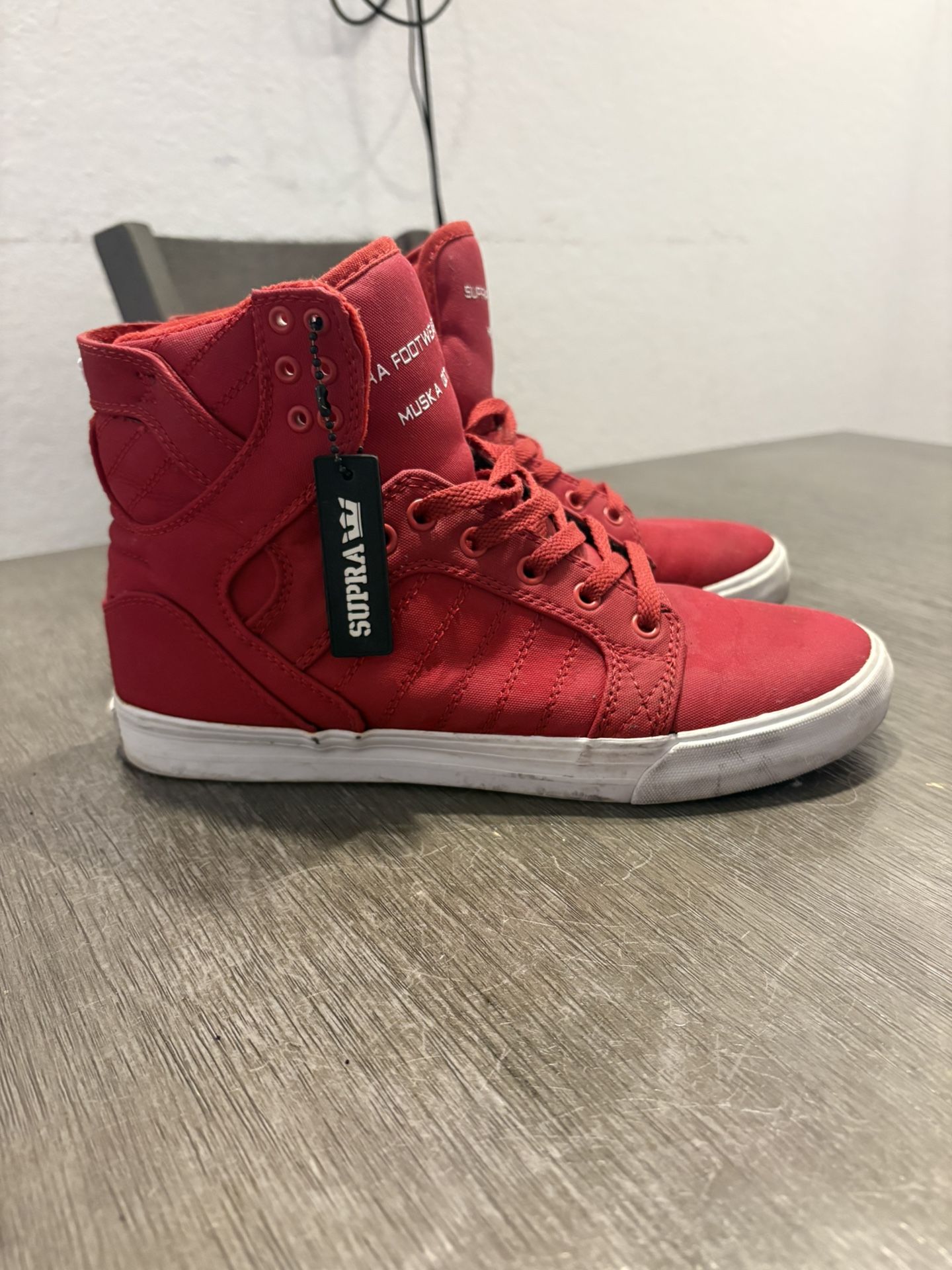 Supra Skytop Muska 001 Red Canvas Size