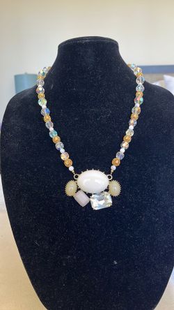 Hands Made Necklace With With Crystals 