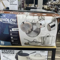 Anolon stainless steel 10 pieces cookware set