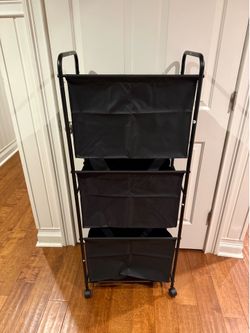 Vertical Laundry Hamper with Wheels, 3 Section Large Rolling Laundry Sorter