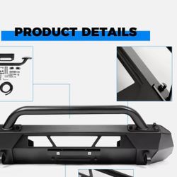 Steel Front Stubby Bumper Guard Bull Bar Hidden Winch For Toyota Tacoma 2O16-2O23