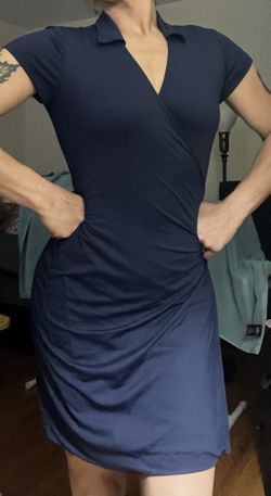 Great material stretchy heavy wraparound dress