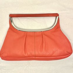A|X Armani Exchange Orange Handbag Summer Clutch Leather  Purse