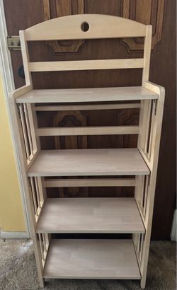 Light Wood 5-Shelf Folding Bookcase