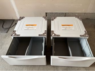 LG WDP4W Laundry Pedestals with Storage Drawer (Set of 2) - White