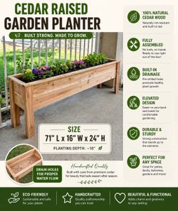 6ft Cedar wood garden beds 🌶️🍓🌼🥦🥒