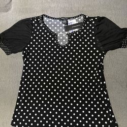 Black & White Polka Dot Blouse – Women’s Top – New/Never Worn