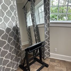 Salon styling station mirrors with easel stands