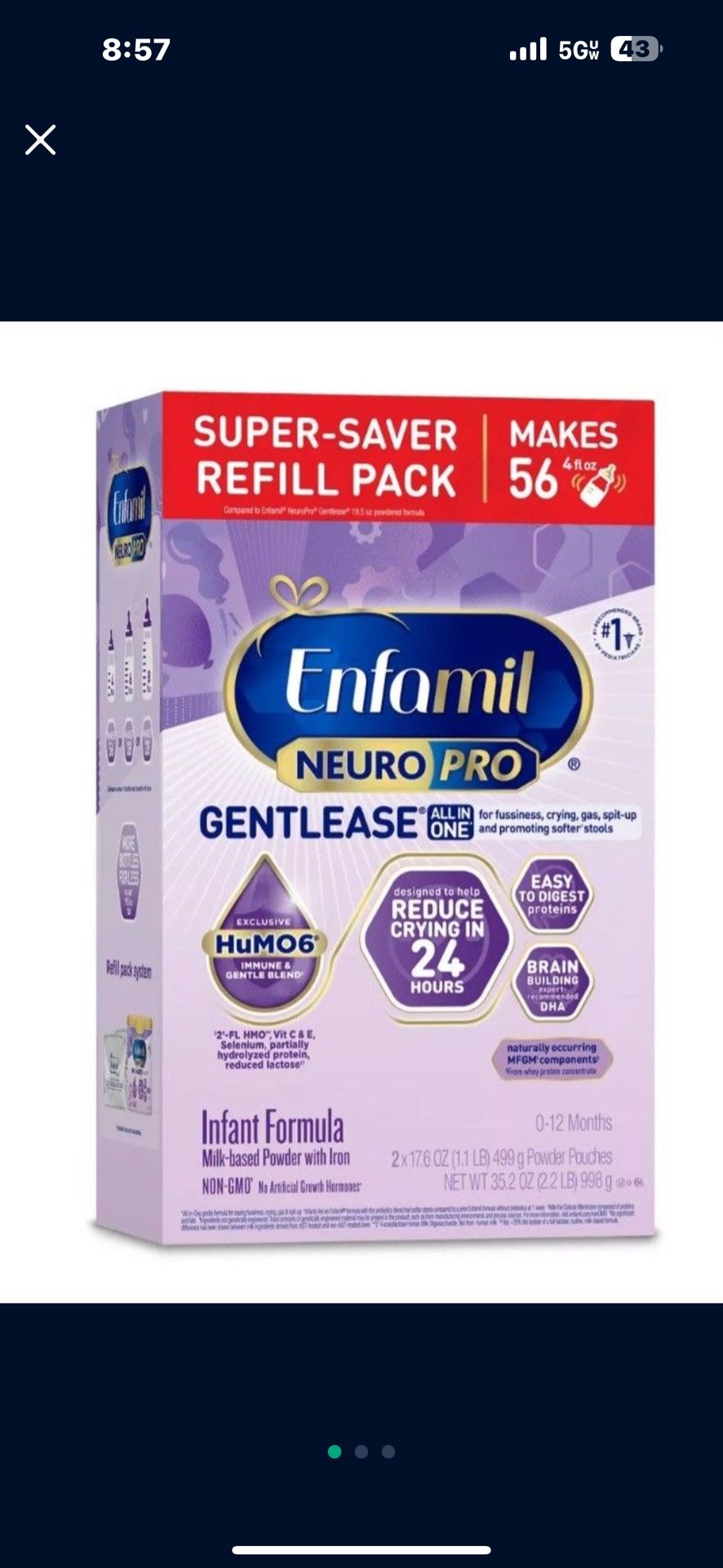 Enfamil NeuroPro Gentlease Powder Infant Formula