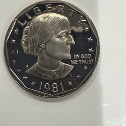 1981 S Gem Proof Susan B Anthony Dollar With A Extreme Cameo 233