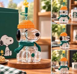 Snoopy Starbucks Glass Cup