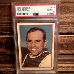 1985 Circle K Yogi Berra PSA 8 Baseball Yankees Card 