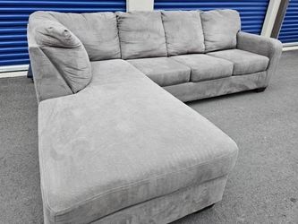Large Gray 2pc L-Shape Ashley Furniture Sectional Sofa with Chaise